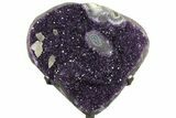 Amethyst Geode Section on Metal Stand - Deep Purple Crystals #171818-1